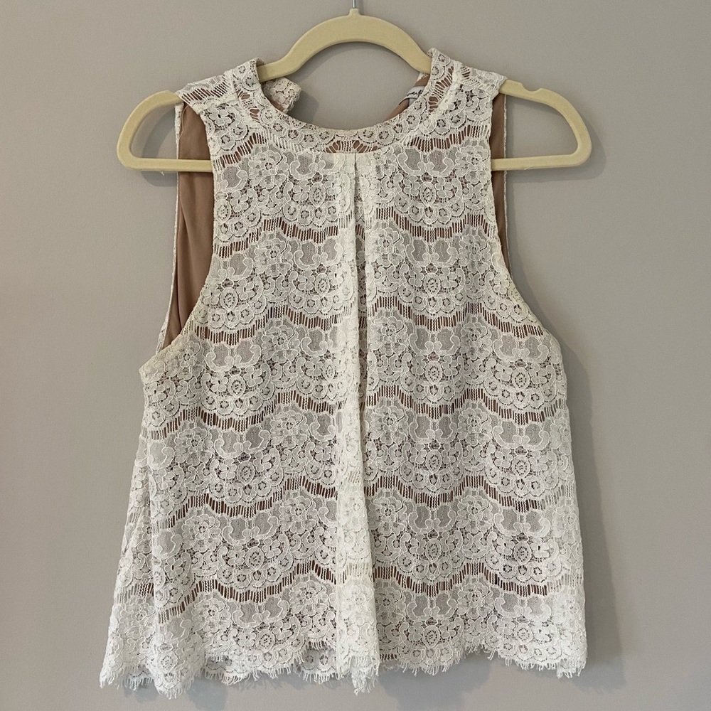 Lace White Tank Top